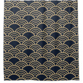 Traditionele Japanse ontwerpventilator of -golf Douchegordijn (Voorkant)