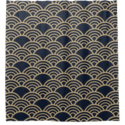 Traditionele  Japanse ontwerpventilator of -golf Douchegordijn (Voorkant)