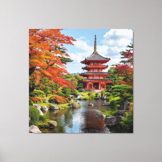 Traditionele Japanse pagode Canvas Afdruk (Voorkant)