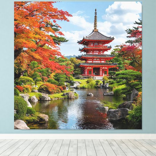 Traditionele Japanse pagode Canvas Afdruk (Insitu (Houten vloer))