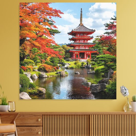Traditionele Japanse pagode Canvas Afdruk (Insitu (Woonkamer))