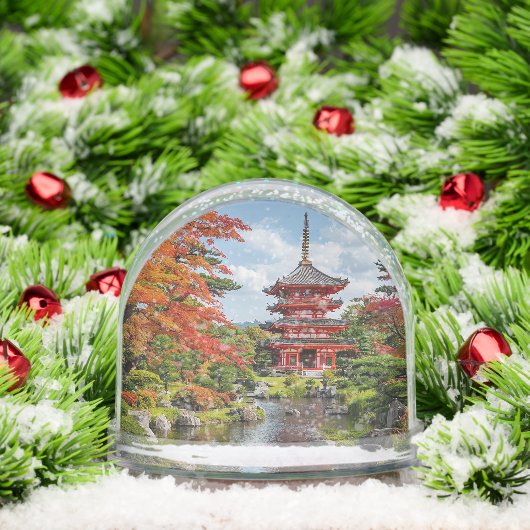 Traditionele Japanse pagode Sneeuwbol (Kerstmis)