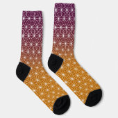 Traditionele Japanse Star Pattern Gold & Plum Sokken (Rechts)