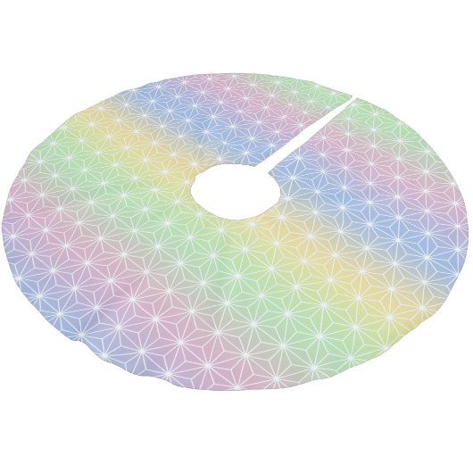 Traditionele Japanse Star Pattern Rainbow Hues Kerstboom Rok (Gekanteld)