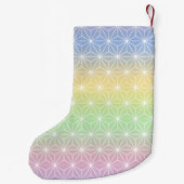 Traditionele Japanse Star Pattern Rainbow Hues Kleine Kerstsok (Achterkant)