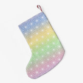 Traditionele Japanse Star Pattern Rainbow Hues Kleine Kerstsok (Achterkant (Hangend))