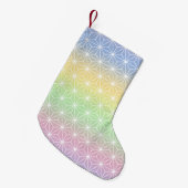 Traditionele Japanse Star Pattern Rainbow Hues Kleine Kerstsok (Voorkant (Hangend))