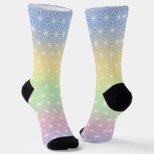 Traditionele Japanse Star Pattern Rainbow Hues Sokken