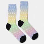 Traditionele Japanse Star Pattern Rainbow Hues Sokken (Rechts)