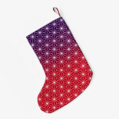 Traditionele Japanse Star Pattern Red en Paars Kleine Kerstsok (Achterkant (Hangend))