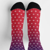 Traditionele Japanse Star Pattern Red en Paars Sokken (Top)