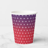 Traditionele Japanse Star Pattern Red & Paarse Sma Papieren Bekers (Voorkant)