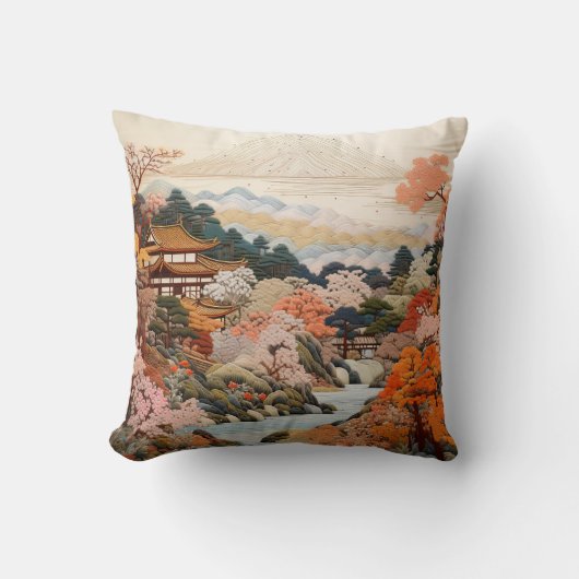 Traditionele Japanse tapijtkunst Elegant Ontwerp Kussen (Voorkant)