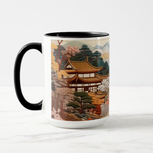 Traditionele Japanse tapijtkunst Elegant Ontwerp Mok (Links)