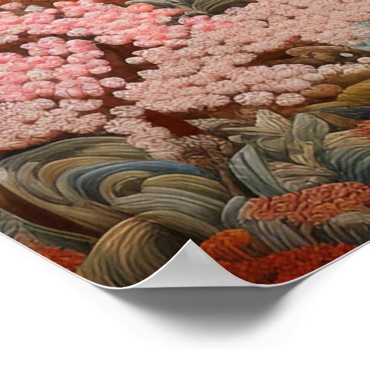 Traditionele Japanse tapijtkunst Elegant Ontwerp Poster (Hoek)