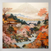 Traditionele Japanse tapijtkunst Elegant Ontwerp Poster (Voorkant)