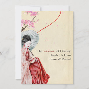 Traditionele Japanse thema trouwuitnodiging Kaart