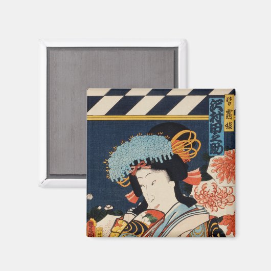 Traditionele Japanse Toyohara Kunichika noble Magneet (Voorkant / Achterkant)