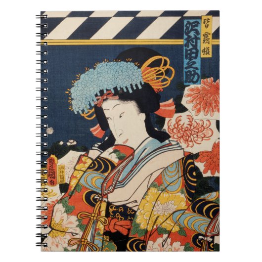 Traditionele Japanse Toyohara Kunichika noble Notitieboek (Voorkant)