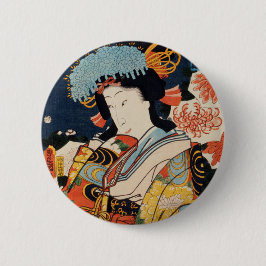 Traditionele Japanse Toyohara Kunichika noble Ronde Button 5,7 Cm