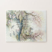 Traditionele Japanse tuin in het voorjaar Legpuzzel (Horizontaal)