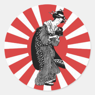 Traditionele Japanse ukiyoe Ronde Sticker