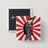 Traditionele Japanse ukiyoe Vierkante Button 5,1 Cm (Voorkant /achterkant)