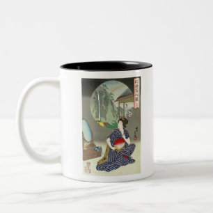 Traditionele Japanse Woodprint Geisha Tweekleurige Koffiemok