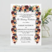 Traditionele Joodse Trouw Uitnodigingen - Gouden W (Staand voorkant)