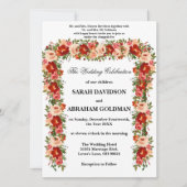 Traditionele Joodse Trouw Uitnodigingen - Rozen  (Voorkant)