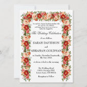 Traditionele Joodse Trouw Uitnodigingen - Rozen  (Voorkant)