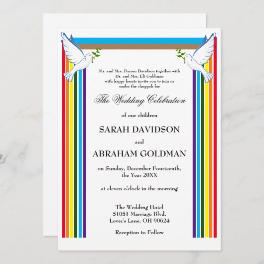 Traditionele Joodse Trouwkaarten - Ark Kaart (Voorkant / Achterkant)