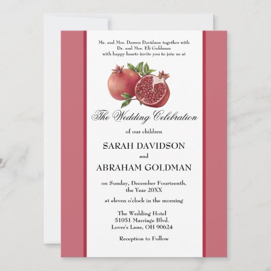 Traditionele Joodse Trouwkaarten - Goud Kaart (Voorkant)