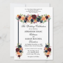 Traditionele Joodse Trouwkaarten - Gouden Wijn Kaart