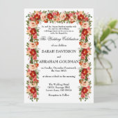 Traditionele Joodse Trouwkaarten - Rozen  Kaart (Staand voorkant)