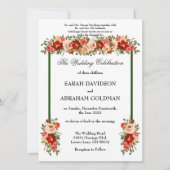 Traditionele Joodse Trouwkaarten - Rozen  Kaart (Voorkant)