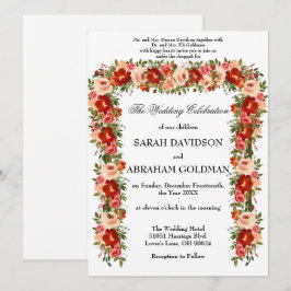 Traditionele Joodse Trouwkaarten - Rozen  Kaart