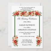 Traditionele Joodse Trouwuitnodigingen - Rozen Kaart (Voorkant)