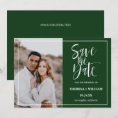 Traditionele kalligrafie Fotobruiloft Save The Date (Voorkant / Achterkant)