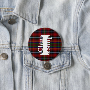 Traditionele kanaaltjes Tartan Pset Ronde Button 7,6 Cm