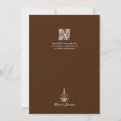 Traditionele kapel donkerbruin witte kerk bruiloft kaart (Achterkant)