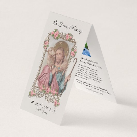 Traditionele katholieke begrafenis Jesus Prayer Ca Visitekaartje (Voorkant)