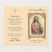 Traditionele katholieke begrafenis Jesus Prayer Ca Visitekaartje (Buitenkant ongevouwen)