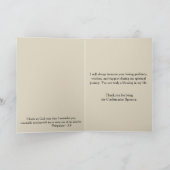 Traditionele Katholieke Bevestiging RCIA Sponsor Bedankkaart (Binnen)