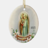 Traditionele katholieke bruidegom Maagd Mary Keramisch Ornament (Rechts)
