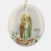 Traditionele katholieke bruidegom Maagd Mary Keramisch Ornament (Links)