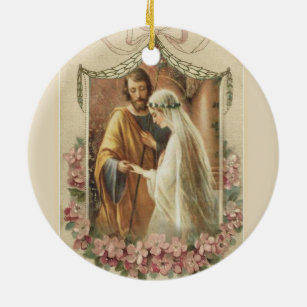 Traditionele katholieke bruidegom Maagd Mary Keramisch Ornament