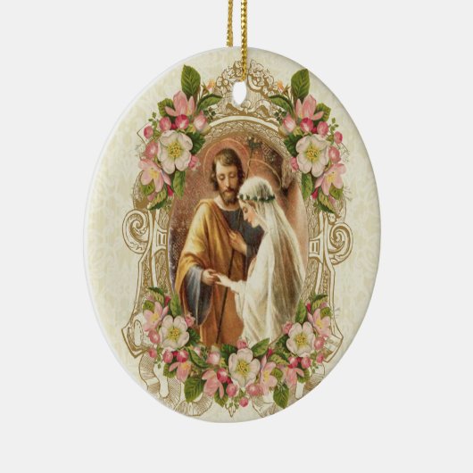 Traditionele katholieke bruidegom Maagd Mary Keramisch Ornament (Rechts)