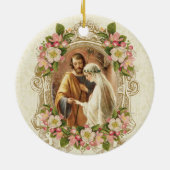 Traditionele katholieke bruidegom Maagd Mary Keramisch Ornament (Achterkant)