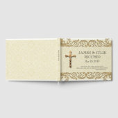 Traditionele katholieke bruiloft Gold Crucifix Lac Gastenboek (Volledig)